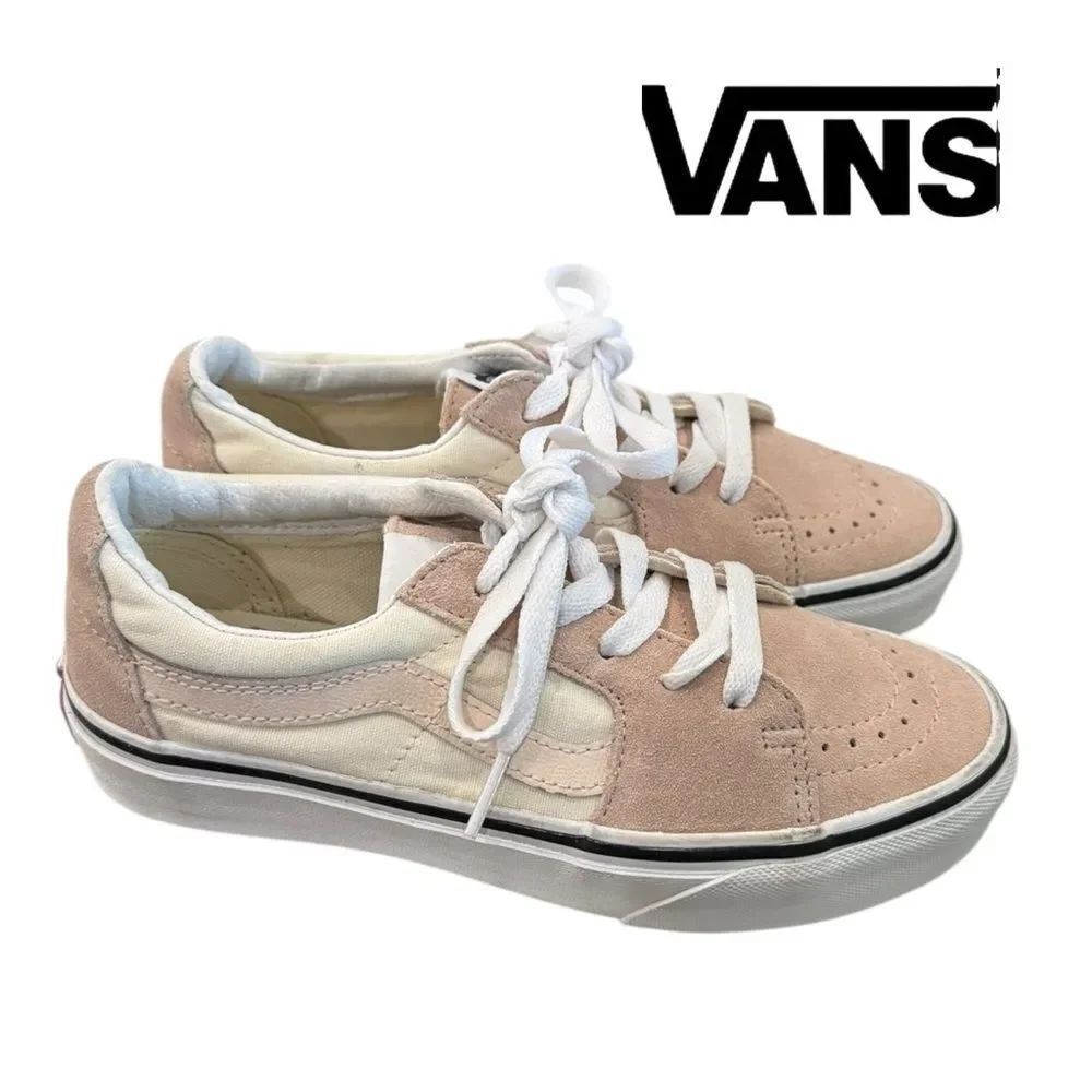 Vans Sk8-Low 2-Tone Suede Lace Up Skate Shoes Rose Smoke Pink Sneakers 5.5